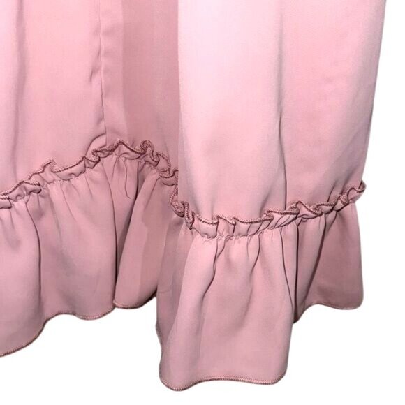 Kirundo Womens Halter Neck Ruffle Hem Dress S Pink Sleeveless - Picture 6 of 9